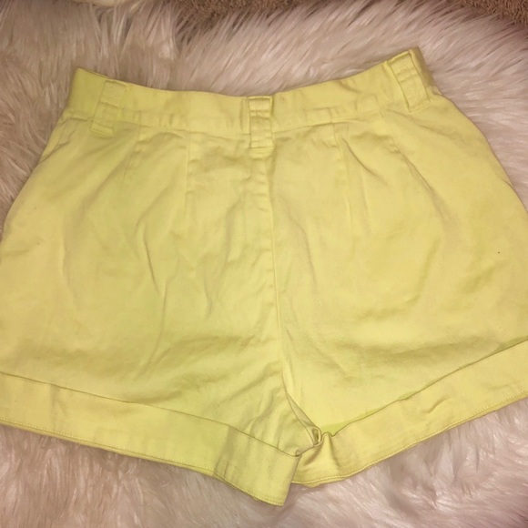 Yellow High Rise Shorts - Picture 2 of 5